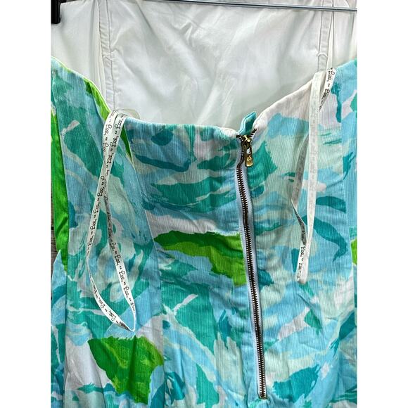 Lilly Pulitzer Tansy Poolside Blue Strapless Dress Size 6 Tropical - Picture 11 of 16